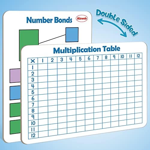 Dry Erase Multiplication Chart Whiteboard, 9" x 12" Multiplication Table Double-Sided Times Table, Math Manipulatives White Board for Kids Students, Classroom and Home, Small White Board Dry Erase - Image 2