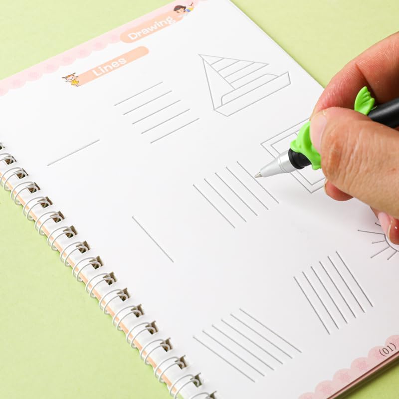 Grooved Writing Books for Kids 3-5 - Magic Handwriting Practice Notebooks for Work & School Supplies - The Practice for Children's Books & Kids Book - Image 6
