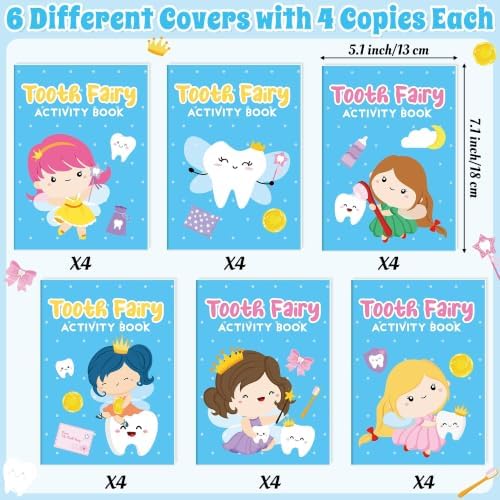 Bulk Tooth Fairy Activity Books, 48Pcs Mini Games Coloring Book Set for Kid - Image 3