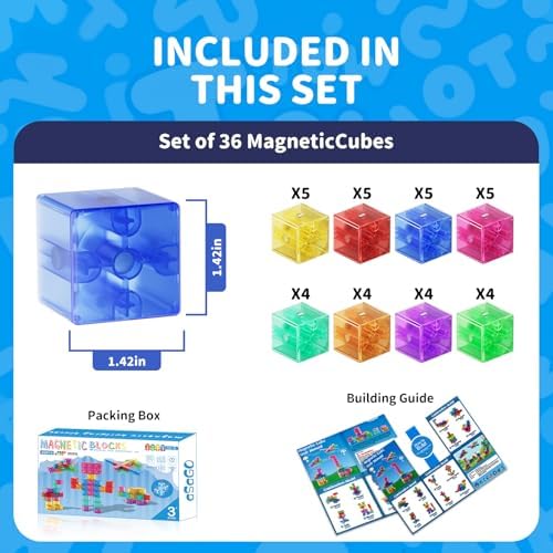 Magnetic Blocks 40PCS 1.34" Transparent Large Magnetic Building Cubes - Image 6