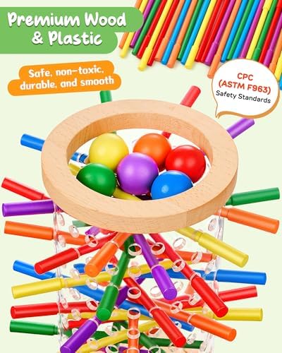 Wooden Board Games for Kids 3-8 Montessori Toys Fine Motor Skills Toy Dice - Image 6