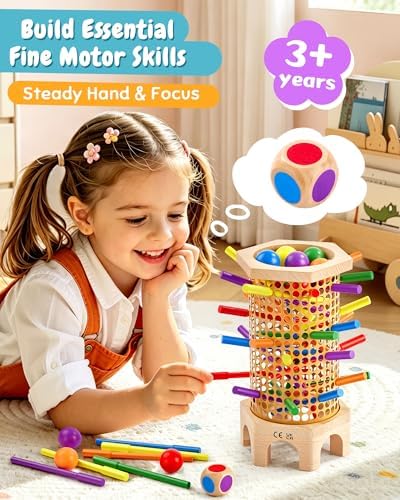 Montessori Board Game for Kids 3-8, Quick-Setup Wooden Educational Toy - Image 5