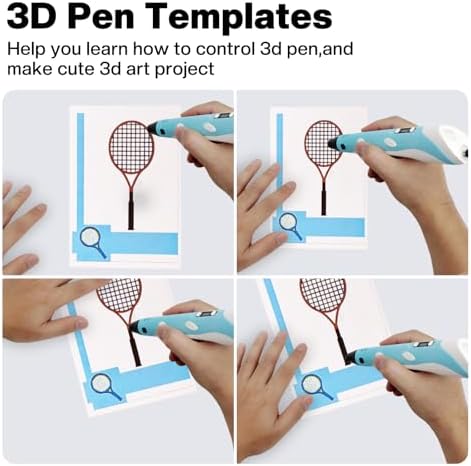 3D Pen Stencils, 20 Sheets 40 Patterns 3D Drawing Paper Templates, with a Reusable Transparent PVC Drawing Board, 3D Art Pen Accessories Set for Adults Starter for 3D Printing Pen - Image 5
