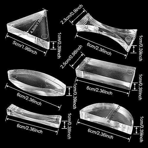 6 PCS Physical Optical Acrylic Convex Concave Lens Set, Triangular Semicircular Rectangular Prism Physics Demonstration Tools Equipment for Physics Teaching Students Lab Photography Science - Image 2