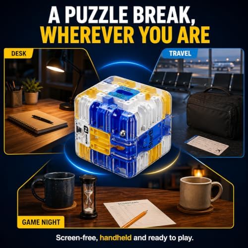 3D Rolling Ball Maze Cube Puzzle, 8.5 cm Large Handheld Brain Teaser, Labyrinth Puzzle Game for Teens and Adults - Image 7