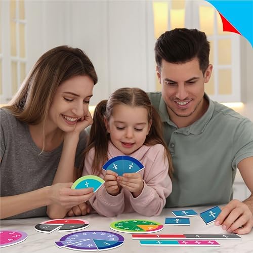 SpriteGru 156 PCS Magnetic Fraction Tiles Circles, Educational Math Magnets Learning Manipulative Fraction Bars Set for Preschool Elementary School - Image 5