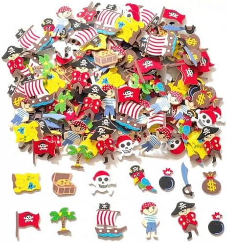 228Pcs Foam Pirate Stickers, Bulk Halloween Decorations Materials - Image 7