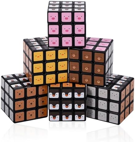 48 Pack Animals Mini Cube Bulk, 1.18 Inch 3x3x3 Small Puzzle Cubes Set, Animal Themed Birthday Party Favors, Classroom Rewards Prizes, Stocking Stuffers, Easter Basket Fillers for Kids by Unknown