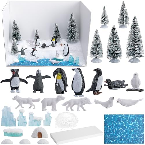 30 Pcs Arctic Animals Habitat Diorama Project Set for School DIY Crafts by codree