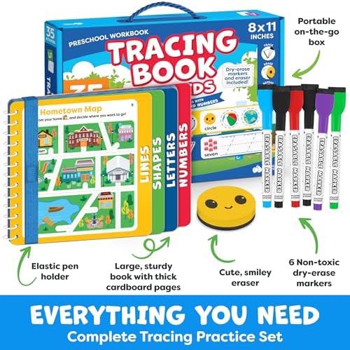 Tracing Books for Kids Ages 3-5 - Preschool Kindergarten Classroom Must Haves - Writing Practice & Letter Tracing for Kids Ages 3-5 - Toddler Books - Educational Learning Toys for 3 Year Old - Image 2