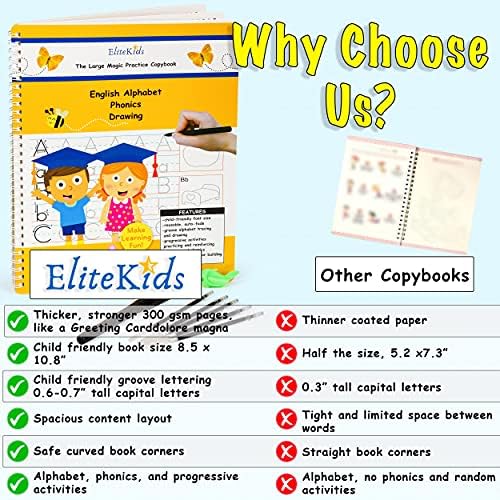 Teacher Designed Large Reusable Practice Workbook for Kids. Groove Letter Tracing Alphabet Book, Phonics and Handwriting Book. Pre K and Kindergarten Workbook - Image 6