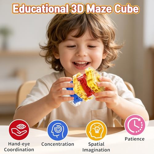 2-in-1 Fidget Spinner Maze Cube 3D Puzzle Brain Teaser 5 Level - Image 2