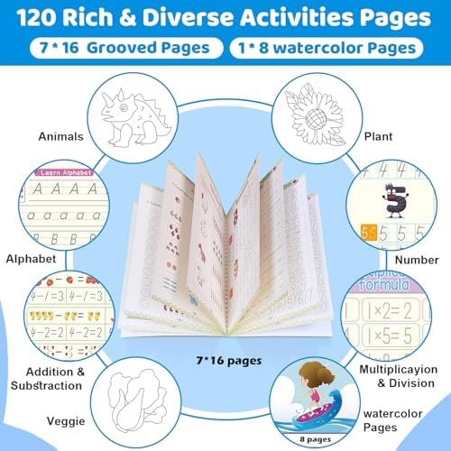 Magic Grooved Writing Practice Books for Kid, 8-in-1 Handwriting Kit - Image 4