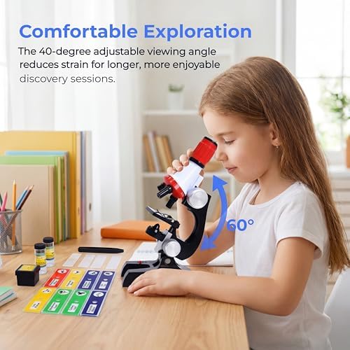 Little World Kids Microscope with LED Light - 100X/400X/1200X Magnification - Image 2