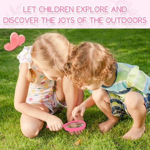 Bug Catcher for Kids Explorer Kit Kids Bug Catching Kit, Bug Catcher Kit for Kid with Binoculars, Magnifying Glass, Butterfly Kit for Girls Aged 3+(Pink) - Image 5