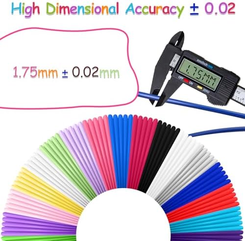20 Colors 3D Pen Filament Refills 1.75mm PLA Threads Each Color 16.4 Feet Total 328 Feet with 2 Finger Caps Compatible with SCRIB3D and Compatible with MYNT3D 3D Pencil (3D Pen Not Included) - Image 6