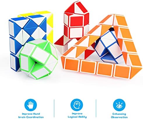 Fidget Snake Cube Puzzle Toys for Kids Party Favors 12 Pack - Image 6