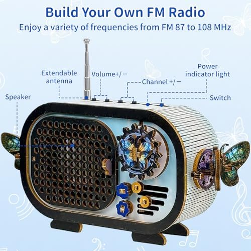 DIY Wooden FM Radio Kit, Build Your Own Functional Radio, STEM Engineering Project with Pre-Assembled Circuit Board, Hands-On Electronics Learning Kit, Creative DIY Gift for Teens, Students & Makers - Image 6