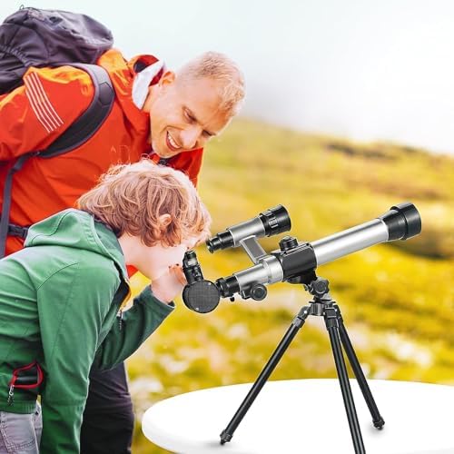 Ideal Swan Telescope for Kids 8-12, 20x 30x 40x, Starter Spyglass Compass - Image 2