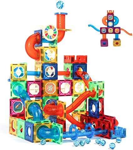 MAGBLOCK 176PCS Magnetic Tiles Marble Run Set Building Blocks for Ages 8+ by Magblock
