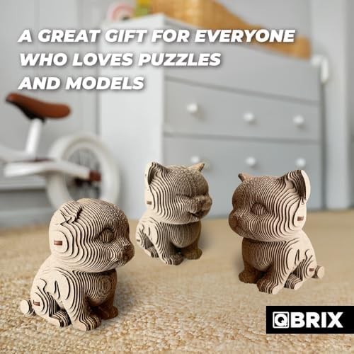 QBRIX 3 Cats 3D Puzzles for Adults, 3D Model Kit for Teens, DIY Crafts for Home Decor, Original Gift for Boys&Girls 14+, Cardboard Model Building Kit - Image 5