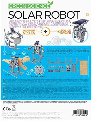 4M Green Science Solar Robot Kit - Green Energy Robotics, Eco-Engineering - STEM Toys Educational Gift for Kids & Teens, Girls & Boys (Packaging May Vary), Multi - Image 6