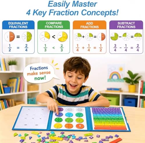Magnetic Fraction Educational Puzzle & Homeschooling Math Manipulatives - Image 4