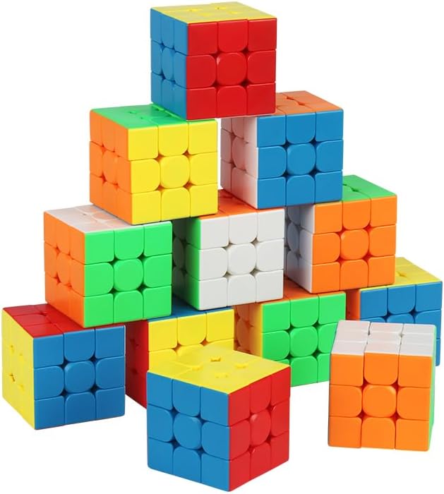 Cuberspeed 12pcs Speed Cube Bulk 2.2 inches Magic Cube for Cube Party Favors 3x3x3 Stickerless Full Size 3x3 Magic Cube 56mm Gifts for Kids of 12 Pack Speed Cube Bulk - Image 5