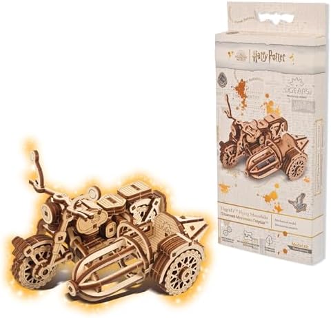 UGEARS Hagrid's Flying Motorbike™ 3D Puzzle - Wooden Model Kit for Adults to Build - Mechanical Bike Motorcycle Making Kit - 3D Jigsaw Puzzle Wood Vehicle - Harry Potter™ Collection DIY Brain Teaser by UGEARS-ModelingJoy