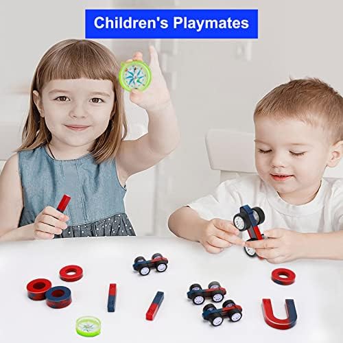 Science Magnet Kit for Kids Include Bar/Ring/Horseshoe/Compass/Magnetic Car - Image 5