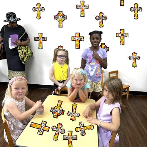 Renbuzhu 36PCS Fathers Day Crafts Bulk: Father's Religious Paper Suncatchers, Christian Sunday School Classroom Activity DIY Kits Gifts Decorations, Window Stained Glass Effect Art Supplies - Image 3
