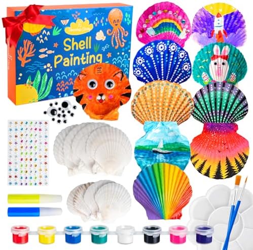 Eleanore's Diary Kids Sea Shell Painting Kit Glow in the Dark Painting by EleanoresDiary