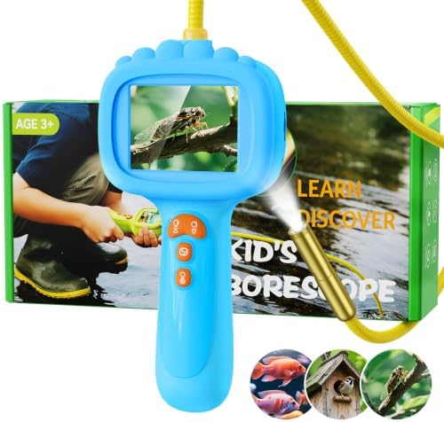 Borescope Snake Camera with Light for Kids, Outdoor Educational STEM Toys, Science Gifts for 5 Year Old Boy, Camping Nature Activities, Best Birthday Gift for Boys, Girls Ages 4,5,6,7,8,9,10(Blue) by Ashfly