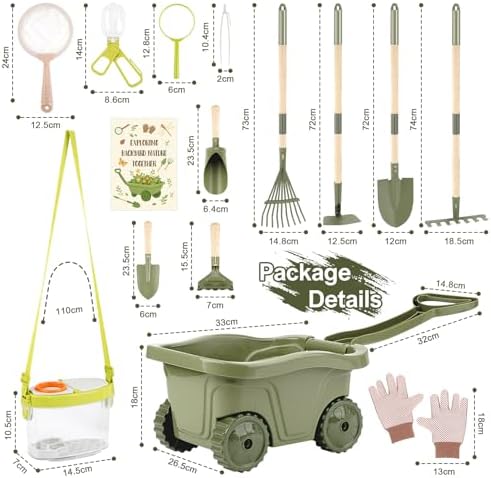 Dreamon Kids Gardening Set, 14Pcs Kids Gardening Tool with Bug Catching Kit - Image 3