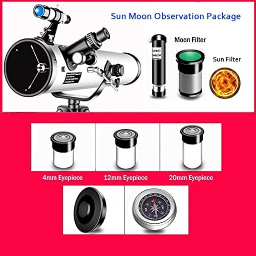 YXCKG Astronomical Telescope 70076, Telescope for Kids&Astronomy Beginners White Portable Refractor Telescope Kit with Adjustable Tripod, F11.25 Focal Ratio (Size : Set C) - Image 4