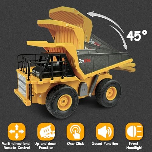 Joylike RC Excavator and Dump Truck Toy Set，2.4Ghz Metal Remote Control Construction Vehicle with Light&Sound, Best Christmas Toy for Boys 8+Year Old Kid - Image 4