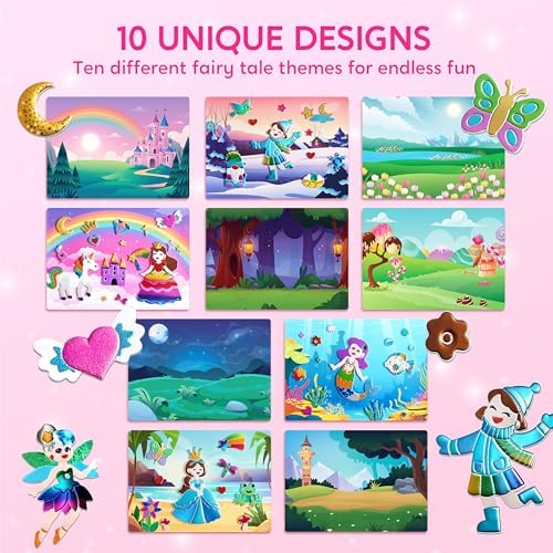 Klever Kits Princess Foil Art Kit for Kids - Arts & Crafts Supplies, Mess Free Coloring, Foil Foam Stickers, Creative Travel Toys, Birthday Gifts for Boys & Girls Ages 4 and Up - Image 2