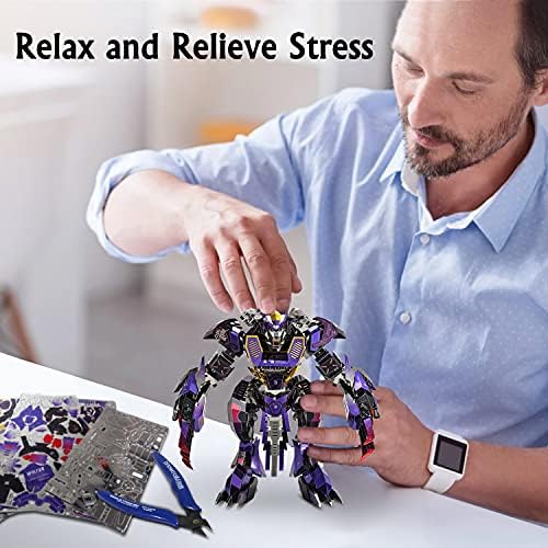 Microworld 3D Metal Puzzle, Mechanical Wolf Metal Earth Model Kits, Difficult Challenge Jigsaw Puzzles Laser Cut Brain Teaser DIY Collection Gifts Puzzles for Adults Men Boys Teens - Image 4