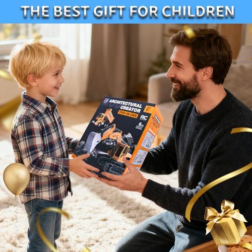Remote Control Excavator Dump Truck Set, RC Construction Toy for Boys 3-12 - Image 7