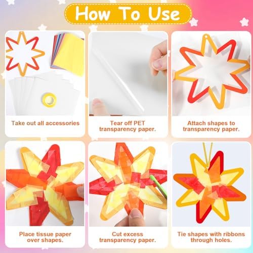 Qyeahkj 36Set Star Suncatchers Crafts Kit for Kids - Image 4
