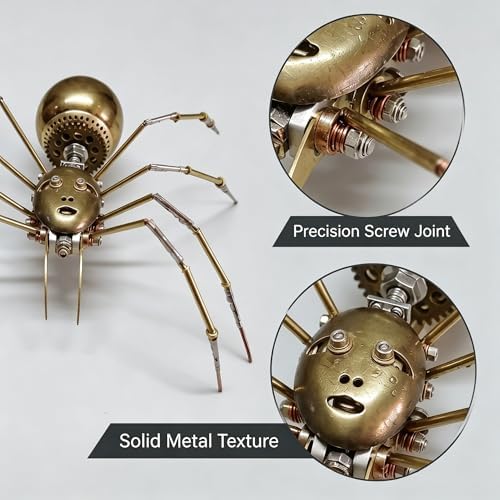 Steampunk Mechanical Insect Spider 3D Metal Model Kit for Adults DIY Assembly 2-3 Hours Build Premium Screw Craft Birthday Gift for Men Teens Father(Ghost Spider) - Image 6