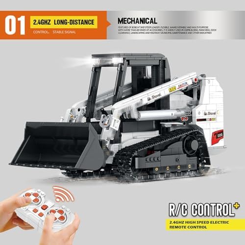 Technology Loader Building Block Set, 2.4G/APP RC Steer Loader Vehicle Construction Toys with Motor, Track Loader Building Toy Gift for Adults and Teens - 1227 Pieces - Image 4