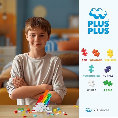 PLUS PLUS Rainbow Mix Tube - Mini Interlocking Building Blocks Set - Image 2