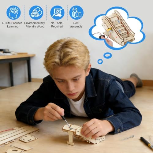 Toddmomy Miniature Mechanical Elevator Model Kit: Beige Puzzle Building Set for Elevator Enthusiasts(English Instruction Manual, Without Battery) - Image 3