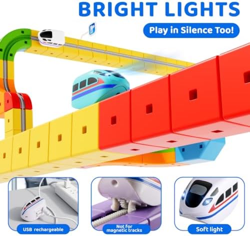klick Rail Electric Train Set 3D Magic Flexible Race Track for Kids 3 4 5 6 7 8 Years Old, 48 pcs Race Car Track Block with Anti-Gravity, Educational STEM Toy Boys Girls Birthday - Image 5