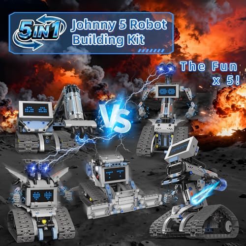 5 in 1 Johnny 5 Robot Building Kit, STEM Robot Building Set with APP & 2.4GHz Remote Control, Technic Transformable RC Robotics Toys for Kids Boys Age 6 7 8 9 10 11 12+, Birthday Gifts - Image 2