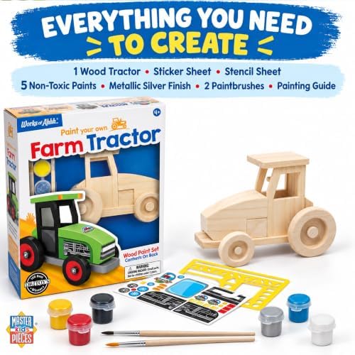 Works of Ahhh... Craft Set - Farm Tractor Premium Wood Paint Kit - Image 2