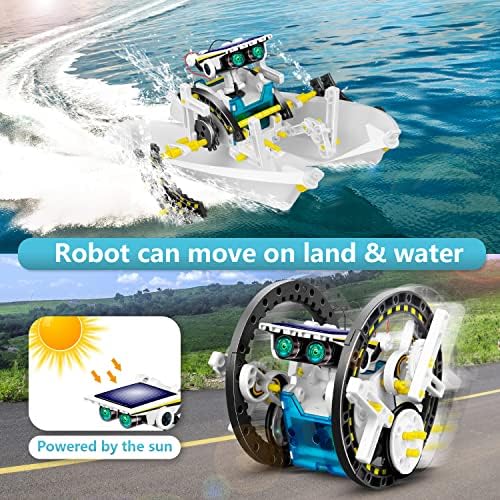Dioju 13-in-1 Solar Robot Toys for Ages 8 9 10 11 12 Year Old Boys Girls, STEM Science Kits for Kids Age 8-12, Building Experiments Robotics Kit STEM Projects for Kid Christmas Birthday Gifts (White) - Image 3