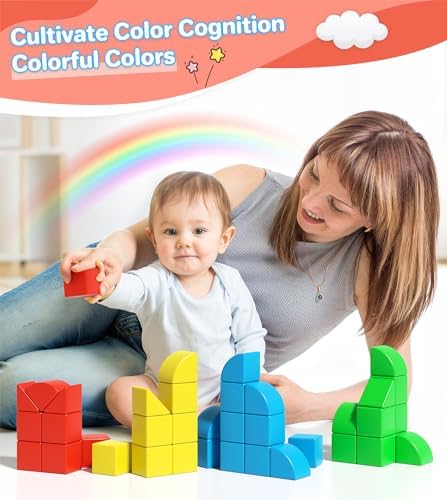 Magnetic Blocks for Kids Ages 1-3, Large Magnet Toys Toddler Building - Image 2