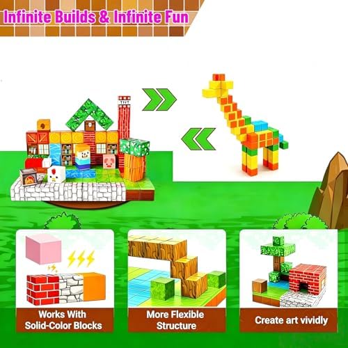 100PCS Magnetic Blocks Cubes Building Toys Set for Kids Ages 3-10 - Image 4